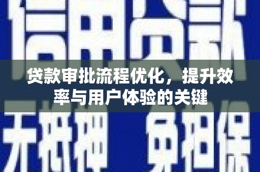 赵县贷款审批流程优化，提升效率与用户体验的关键