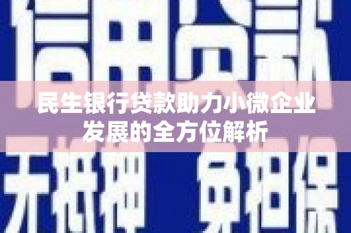 宁陵民生银行贷款助力小微企业发展的全方位解析