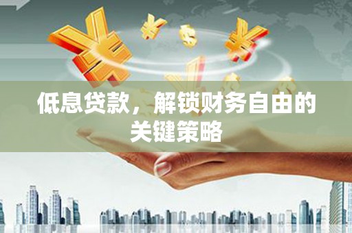 西峡低息贷款，解锁财务自由的关键策略