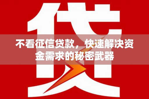迭部不看征信贷款，快速解决资金需求的秘密武器
