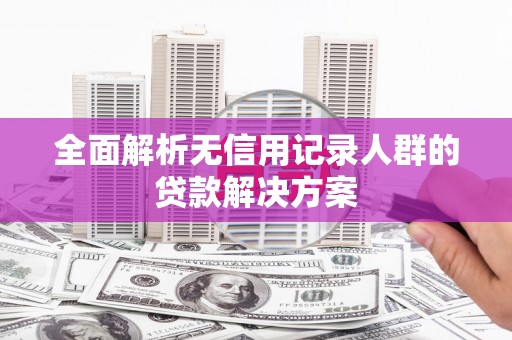 万载全面解析无信用记录人群的贷款解决方案
